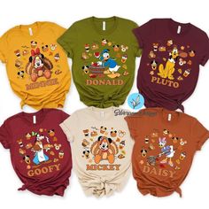 Disney Fall Shirts, Thanksgiving Disney Shirts, Thanksgiving Characters, Disney Thanksgiving Shirts, Disneyland Fall, Thanksgiving Disney, Friends Autumn, Disney Fall, Disney Thanksgiving