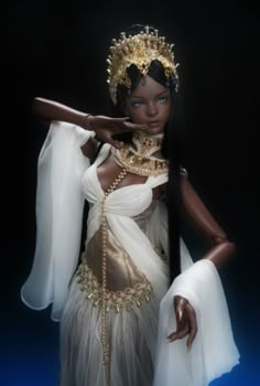 Art doll Fantasy Art Dolls, Unique Dolls, Black Barbie, Artist Doll, Doll Repaint, Black Doll, Barbie Collection, Pretty Dolls, Ball Jointed Dolls