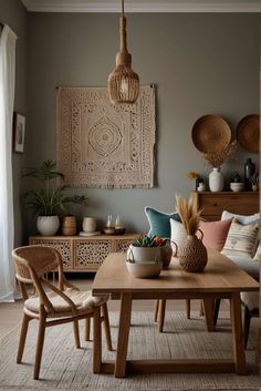 boho dining chair ideas with macram inviting artistic 1 Afro Boho Dining Room, Boho Modern Dining Room, Boho Kitchen Table Decor, Dining Chair Ideas, Boho Kitchen Table, Boho Dining Table, Boho Dining Room Decor, Small Living Dining, Boho Dining Chairs