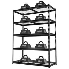 the four shelves are labeled with bags and purses on each shelf, which is also labeled