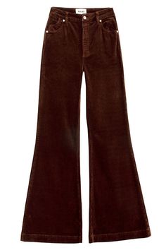 Fall Bottoms For Women, Jeans Brown, Brown Jeans Aesthetic, Corduroy Flare Pants, Bottoms Aesthetic, Brown Corduroy Pants, Corduroy Bell Bottoms, Brown Flare Jeans, Brown Clothing