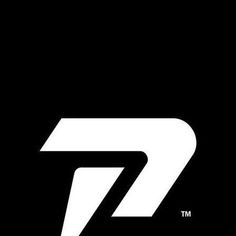 a black and white logo with the letter p in it's center, on a dark background