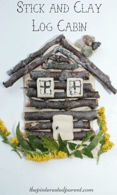 a house made out of sticks and clay with the words stick and clay log cabin