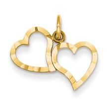 Size: 18 mm long x 19 mm wideMetal: 14k Yellow GoldFinish: Diamond-cut, SatinFree U.S. Shipping for orders over $50 Protected by our 30-Day Risk Free Returns! Charms For Bracelets, Black Hills Gold, Rose Gold Heart, Diamond Cross Pendants, Gold Satin, Double Heart, Gold Polish, Heart Jewelry, Charm Bracelets