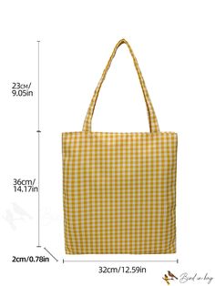 BirdinBag - Korean Style Plaid Shoulder Bag for Trendy Students Plaid Bag, Yellow Pattern, Word Wrap, Plaid Fashion, Shoulder Tote Bag, Shoulder Tote, Womens Tote Bags, Korean Fashion, Bag Lady