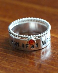 Memorial Ring- Mom of an Angel- Personalized Ring- Birthstone Ring- Sterling Silver- Hand Stamped- Mommy of an Angel- Stackable Ring by kandsimpressions on Etsy https://www.etsy.com/listing/266550363/memorial-ring-mom-of-an-angel Inspirational Silver Rings For Anniversary, Personalized Engraved Silver Ring, Customizable Engraved Ring For Anniversary On Mother's Day, Personalized Silver Birthstone Ring For Anniversary, Customizable Engraved Ring For Anniversary And Mother's Day, Adjustable Spiritual Birthstone Ring For Anniversary, Personalized Silver Engraved Ring For Anniversary, Anniversary Sterling Silver Stackable Rings With Names, Spiritual Style Stackable Birthstone Rings For Anniversary