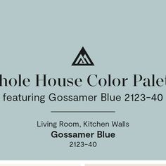 the logo for whole house color palette featuring gossamer blue