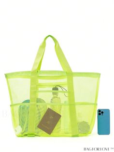 BagForLove - Daily Beach Bag: Neon-Yellow Mesh Shopper with Double Handles Product Description Color Mint Green Strap Type Double Handle Pattern Type Plain Style Vacation Type Shopper Bag Bag Size Oversized Features Foldable Closure Type No-closure Material Polyester Composition 100% Polyester Size Chart INCH CM Bag Length Bag Width Bag Height 24.8 inch 7.9 inch 15.4 inch Bag Length Bag Width Bag Height 63 cm 20 cm 39 cm Details Pictures Similar Products h2 { text-align: center; } /* æ¢è¡ */ l Casual Yellow Beach Bag, Large Capacity Yellow Beach Bag For Summer, Yellow Large Capacity Beach Bag For Shopping, Yellow Large Capacity Beach Bag For Summer, Large Capacity Yellow Summer Bag, Yellow Shopping Bag For Beach Season, Yellow Shopping Bags For Beach Season, Yellow Bags For Shopping In Beach Season, Green Beach Bag For Daily Use