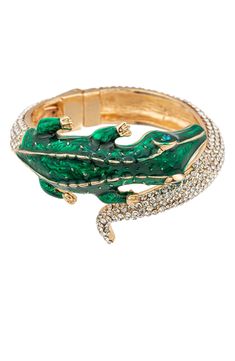 Make a bold style statement when you accessorize with this contemporary alligator cuff bracelet that's embellished with sparkling pave crystals. 2.5" inner diameter Hinged closure Alloy/glass crystals Imported Bold Style, Statement Bracelet, Style Statement, Heel Boots, Bold Fashion, Crystal Glass, Womens Jewelry Bracelets, Alligator, Cuff Bracelet