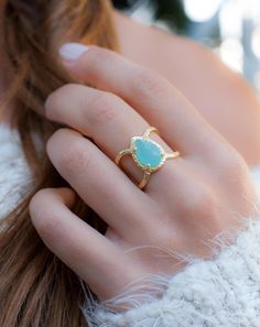 Aqua Chalcedony Ring * Hammered Band * Gold Ring * Statement Ring * Gemstone Ring * Wedding Ring * Organic Ring * Natural* BJR140 Aqua Chalcedony Ring, Peace And Joy, Chalcedony Ring, Hammered Band, Bright Hair, Aqua Chalcedony, Moonstone Ring, Metal Bands, Gold Vermeil