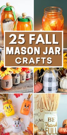 Discover easy DIY fall mason jar crafts ideas. Create stunning fall centerpieces, lanterns, and vases using pumpkins, leaves, and burlap. Explore Halloween and Thanksgiving crafts, as well as Thanksgiving candle holders adorned with acorns and pinecones. From rustic centerpieces to charming lanterns, these DIY fall craft ideas will add a cozy touch to your home. Let the warm hues and seasonal charm of fall fill your space with these creative fall mason jar decorations. Mason Jar Fall Centerpieces, Thanksgiving Mason Jar, Easy Diy Fall Crafts, Fall Mason Jar Crafts, Fall Jars, Fall Centerpieces Diy, Mason Jar Candle Holders, Fall Mason Jars, Fall Centerpieces