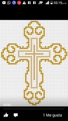 the cross is made out of beads