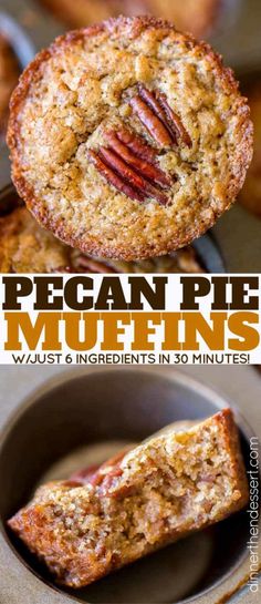 pecan pie muffins with text overlay