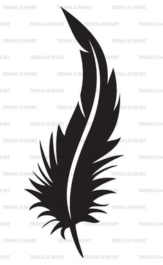 a black and white silhouette of a feather