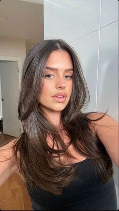 Brown Layered Hair, Haircut Inspo, Brown Hair Balayage