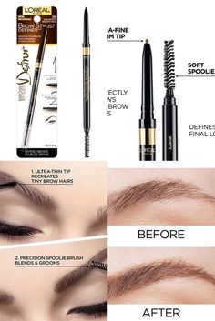 Loreal Eyebrow Pencil, Paris Makeup, Waterproof Eyebrow Pencil, Dark Brunette, Waterproof Eyebrow, Mechanical Pencil, Brow Makeup, Amazon Products