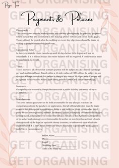 Makeup and Hair Artist contract template - Freelance makeup artist contract. Makeup artist contract. Hair stylist contract. Bridal MUA contract. Makeup artist service form. makeup artist price list. Makeup artist Invoice Freelance makeup artist and hair stylist contract template for you to customise for your freelance business. The text is already written but you can easily edit it using the Canva app. The text, font and colours are all fully editable.  DIGITAL DOWNLOAD - This is a digital download product no physical product will be sent out.  Included in this purchase  - Fully customisable price list  - 2 page contract  - *BONUS* Invoice page  Immediately after your purchase you can download a PDF File with the links to the Canva Templates. There you can edit your forms, add your own log Makeup Artist Policies, Makeup Menu Price List, Makeup Services List, Mua Price List, Makeup Policy, Makeup Artist Price List, Mua Business