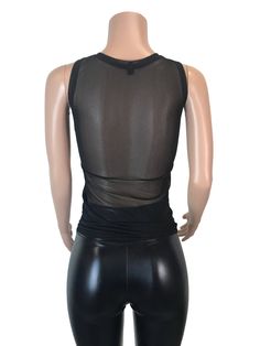 "**Due to SO MANY issues with USPS - we STRONGLY ENCOURAGE you to purchase the UPS Upgrade with your order located here: https://www.etsy.com/listing/926751536/ups-upgrade Sheer stretch black mesh tank top that fits to the body. The mesh has plenty of stretch. Women's Sizing (See below for instructions on where measurements should be taken) Extra Small (0-2): Bust 31\"-32\" / Waist 24\"-25\" / Hips 33\"-35\" Small (4-6): Bust 33\"-34\" / Waist 26\"-28\" / Hips 36\"-37\" Medium (8-10): Bust 35\"- Fitted Athleisure Tank Top For Night Out, Fitted Mesh Back Tank Top For Gym, Fitted Mesh Tank Top With Mesh Back, Fitted Black Tank Top With Mesh Back, Fitted Mesh Top For Workout, Fitted Mesh Workout Top, Fitted Mesh Tank Top For Workout, Fitted Mesh Yoga Tops, Fitted Black Mesh Tank Top