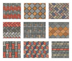 nine different tile patterns in various colors and sizes stock photo - 559782