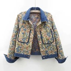 Elevate your wardrobe with our Vintage Jacquard Embroidery Denim Jacket. This loose-fit, retro-inspired outerwear combines classic denim with elegant embroidery for a stylish look. Classic Fall Denim Jacket, Luxury Casual Embroidered Denim Jacket, Luxury Vintage Denim Jacket For Fall, Luxury Vintage Women's Denim Jacket, Luxury Vintage Denim Jacket, Embroidery Denim Jacket, Embroidery Denim, Elegant Embroidery, Fashion Tops Blouse