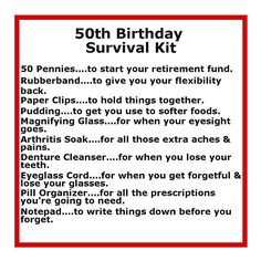 a birthday survival kit with instructions to help you get ready for your next party or special event