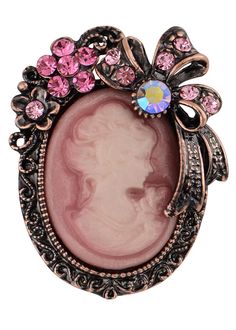 PRICES MAY VARY. Gorgeous vintage cameo style. a beautiful cameo brooch featuring enamel lady maiden in a filigree frame with floral, ribbon and crystal rhinestone detail on a metal alloy base. for those that love vintage style accessories this brooch is the perfect little touch to really make a look pop. from the ribbon detail to the adorable crystal rhinestone flowers, this brooch is elegance defined. Presents for loved ones. give this vintage inspired pin to a loved one on occasions such Vale Shabby Chic Jewelry, Bow Pendant, Shabby Chic Pink, Victorian Lady, Versatile Jewelry, Vintage Cameo, Cameo Brooch, Crystal Brooch, Vintage Elegant