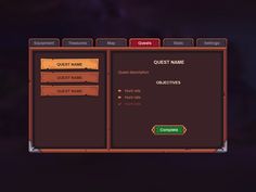 a screenshot of the quest name screen