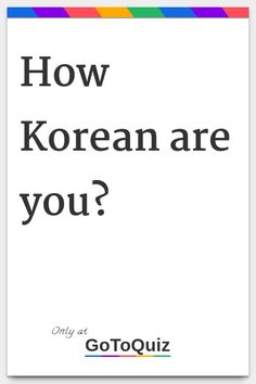 the cover of how korean are you? by gotoquiz, with an image of