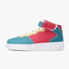 These Hi-Top sneakers now come in sizes up to 14! Custom sneakers that are stitched, not glued.         Size Chart (Imperial)       US   EU       Men   Women          -   5.5   36       -   6   37       5   7   38       6   8   39       7   9   40       7.5   10   41       8.5   11   42       9.5   -   43       10   -   44       11   -   45     About Designed For Unisex Key Features ✅ Leather upper with mesh lining construction✅ High-profile ankle support, premium leather for durability, Hook-an Mid-top Basketball Shoes With Contrast Sole, Pink Mid-top Custom Sneakers With Contrast Sole, Multicolor High-top Skate Shoes With Contrast Sole, High-top Multicolor Skate Shoes With Contrast Sole, Sporty Multicolor High-top Sneakers With Gum Sole, Multicolor High-top Leather Skate Shoes, Casual Multicolor Custom Sneakers With Contrast Sole, Multicolor High-top Lace-up Sneakers With Contrast Sole, Custom Sneakers With Gum Sole For Sports