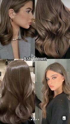 Light Brown Hair Styles, Brown Hair Styles, Brunette Tones, Light Brunette Hair, Rambut Brunette, Light Brunette, Beige Hair, Korean Hair Color