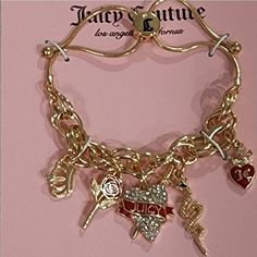 Brand New With Tags Attached See Pictures For Details Snake Heart, 2000s Jewelry, Juicy Couture Charms Bracelet, Diy Kandi Bracelets, Dope Jewelry Accessories, Juicy Couture Bracelet, Y2k Accessories, Juicy Couture Charms, Juicy Couture Jewelry