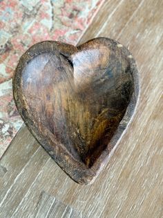 Heart Dough Bowl - Dark - The Farmhouse Dough Bowls With Ornaments, Dough Bowl Ceramic, Heart Dough Bowl Candle, Wooden Dough Bowl Candles, Carving A Wooden Dough Bowl, Wooden Dough Bowls For Sale, Hand Carved Extra Large Wood Dough Bowl, Dough Bowl, Dough