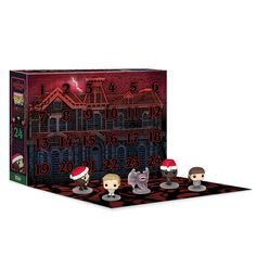 the shining christmas lights are on this set of three pop - up figures