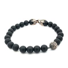 * David Yurman 925 Sterling Silver Black Onyx Bijoux Spiritual Beads Bracelet * Length: 8-7/8" * Width: 3/8" * Twenty-Three (23) Black Onyx Beads Measure Approximately 8.25 Mm Each * Weight: 26.2 Tgw * Marked: Dy * Professionally Assayed * Fastening: Lobster Claw * Condition: As Pictured. Unopened David Yurman Polishing Cloth Is Included. (Thz) * S5773 Classic Black Beaded Bracelets, Classic Black Beaded Bracelets For Formal Occasions, Elegant Black Beaded Bracelets With 8mm Beads, Elegant Black Bracelets With Gemstone Beads, Classic Black Sterling Silver Bracelet, Elegant Black Beaded Bracelets With Silver Beads, Black Sterling Silver Jewelry With 8mm Beads, Elegant Black Sterling Silver Bracelet, Black Sterling Silver Bracelets With Silver Beads