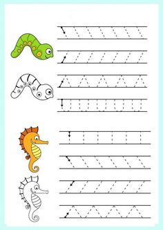 the letter w is for seahorse handwriting practice