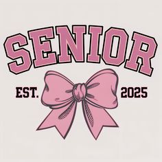 a pink bow is on the back of a t - shirt that says senior est 2055