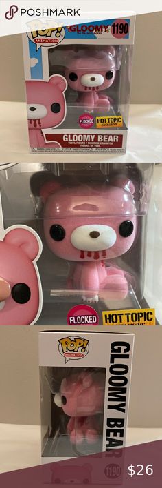 Gloomy Bear Flocked HT Exclusive Funko Pop #1190 Gloomy Bear Funko Pop, Gloomy Bear Merch, Best Funko Pop, Creepy Cute Aesthetic, Card Board, Stuck In My Head