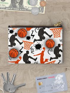 "Dynamic Comic Basketball Pattern - Vibrant Sports Design" Zipper Pouch for Sale by DesigntshirtWB | Redbubble Basketball Pattern, Making Greeting Cards, Stationery Organization, Comic Styles, Sports Design, Vibrant Orange, Hardcover Journals, Zipper Pouch, Original Art