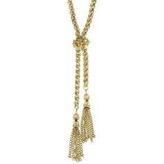 Gold Tone Chain Tassel Necklace 27 1920s Jewelry, 70s Jewelry, Vintage Style Necklace, Woven Necklace, Fake Jewelry, 1928 Jewelry, Chunky Chain Necklaces, Vintage Inspired Jewelry, Inspired Necklace