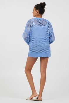 The Blue Haze Open Knit Sweater features: Crewneck Open knit Long sleeve Skirt Jumper, Kids Tie Dye, Vintage Swim, Rompers For Kids, Vintage Havana, Open Knit Sweater, Cozy Knit, Knit Long Sleeve, Own It