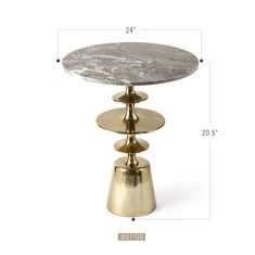 an image of a side table with three tiers on it and measurements for the top