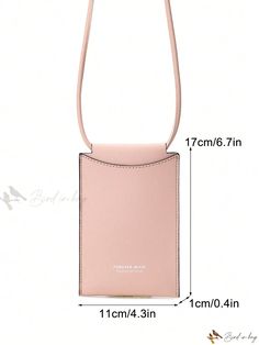 Bird in Bag - Womens Slim Vertical Mobile Phone Bag & Wallet with Card Slot - Small PU Leather Mini Crossbody Bag featuring Adjustable Strap - Lightweight Casual Solid Color Shoulder Bag - Ideal for Daily Use Large Capacity Pink Phone Bag For Daily Use, Versatile Square Portable Phone Bag, Pink Square Phone Bag For Daily Use, Rectangular Phone Bag With Card Slots, Large Capacity Pink Phone Bag For Everyday, Pink Large Capacity Phone Bag For Everyday Use, Square Shoulder Bag With Card Slots For Everyday, Square Everyday Shoulder Bag With Card Slots, Pink Square Phone Bag For Everyday Use