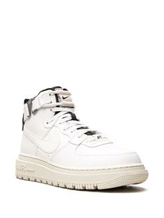 Nike Air Force 1 High Utility 2.0 "Summit White" Sneakers - Farfetch Tenis Air, White Sneakers Nike, Tenis Air Force, Nike Tenis, Nike Air Force 1 High, Air Force 1 High, Swoosh Logo, Nike Air Force 1, Pull Tab