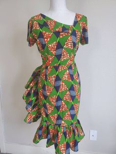 Dress made with 100 % cotton  fabric. Available in all US sizes(2-16) Contact me if you prefer Outfit in a different  fabric design or color 2 weeks for making and delivering  outfit to you. African Dresses, African Dress, Color 2, Different Fabrics, Dress Clothes For Women, Dress Making, Portland, Fabric Design, Art Collection