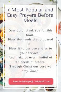 the 7 most popular and easy prayers before meals