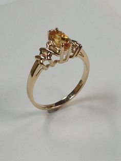 Solid 14kt Yellow Gold Ring Natural Citrine is 8x4 mm Marquise Cut Ring Size is  7 WITH GIFT BOX Marquise Cut Rings, Citrine Ring, Natural Citrine, Yellow Gold Ring, Marquise Cut, Yellow Gold Rings, Solitaire Ring, Citrine, Gold Ring