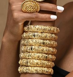 IRA GOLD PLATED BANGLE – Earrings Etcetera Gold Jewellery Ideas, Dubai Gold Bangle Bracelet, Gold Stackable Bangle For Festivals, Gold Jewelry Black Women, Oversized Rings, Afro Jewelry, Maximalist Jewelry, Golden Bangles, Charles Garnier