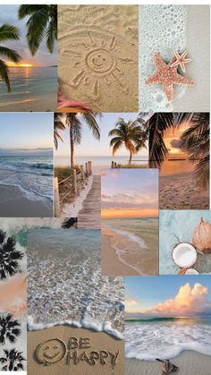 A Collage, Be Happy, Palm Trees, Trees