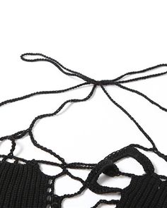 Details: Crochet bralet topTop Length: CroppedSleeve Length: SleevelessMaterials:100% Acrylic Black Crop Top Tank Top For Beach, Hollow Out Sleeveless Crop Top For Summer, Sleeveless Hollow Out Crop Top For Summer, Black Seamless Halter Top For Spring, Summer Hollow Out Crop Top, Black Spaghetti Strap Crop Top For Beach, Black Cami Halter Top For The Beach, Seamless Halter Neck Crop Top For Party, Stretch Cami Crop Top For Beach