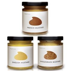 three jars with different types of food in them